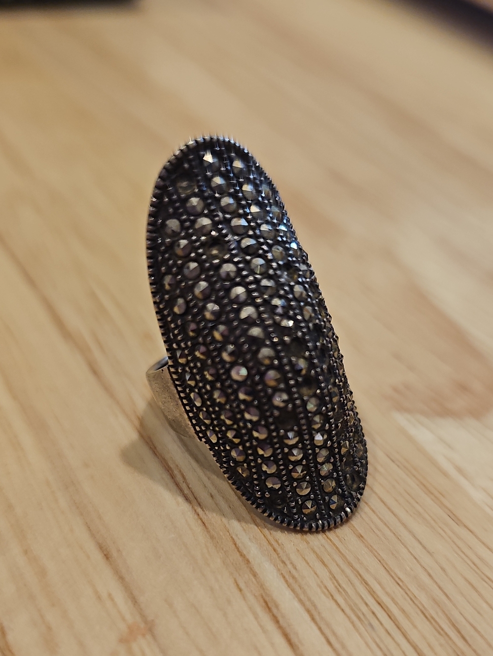 Pavé Crystal Oval Cocktail Ring